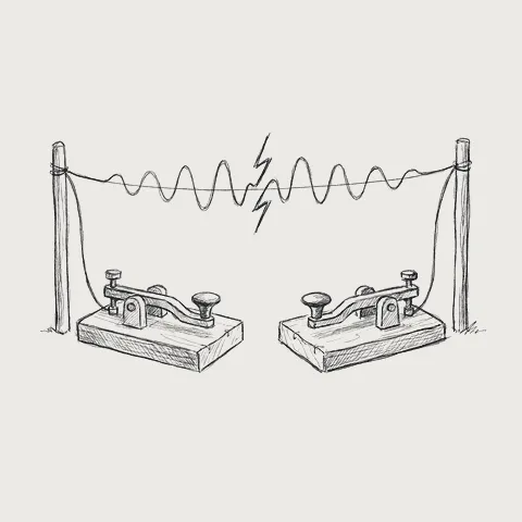 二つの電信キーと信号とノイズ